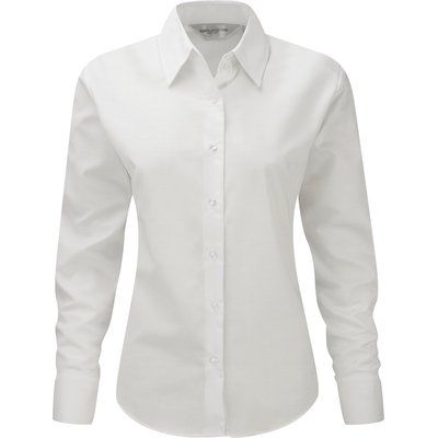 Camisa Oxford manga larga mujer White 4Xl