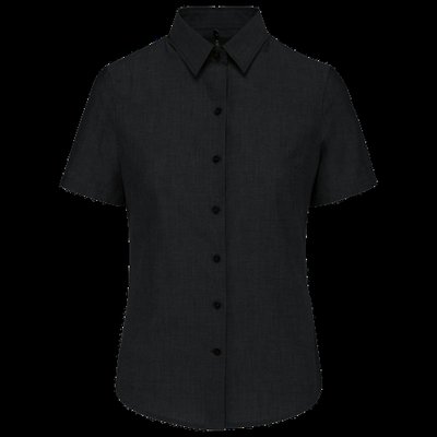 Camisa oxford mujer manga corta Black S