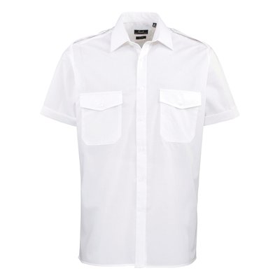 Camisa de Piloto para hombre fácil cuidado White 16.5 UK