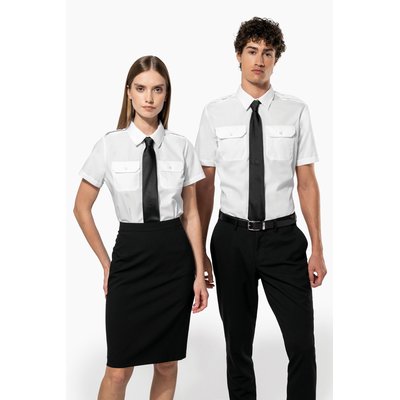 Camisa piloto manga corta mujer