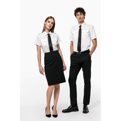 Camisa piloto manga corta mujer