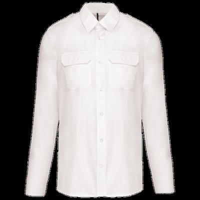 Camisa de piloto manga larga para hombre White XL