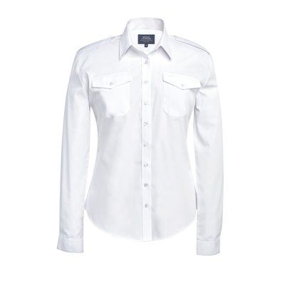 Camisa de piloto mujer manga larga White 16 Uk