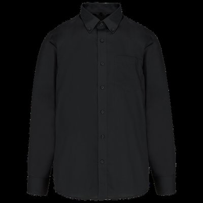 Camisa no-plancha manga larga Black Xl
