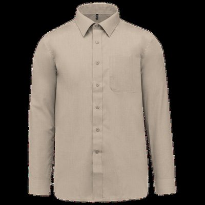Camisa de polialgodón hombre Beige S