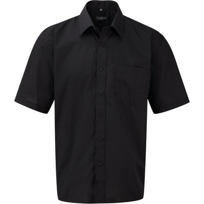 Camisa Popelina manga corta hombre Black XXL