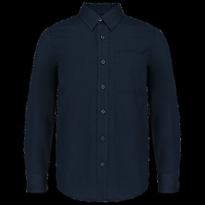 Camisa popelina de manga larga para niños Navy 8/10 Ans