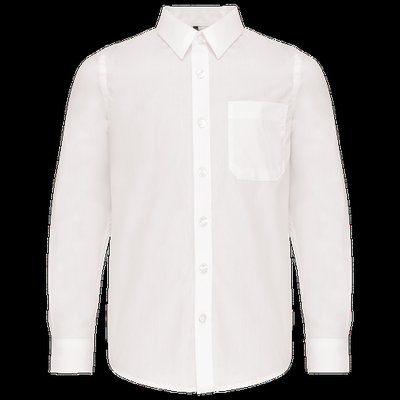 Camisa popelina de manga larga para niños White 12/14 Ans