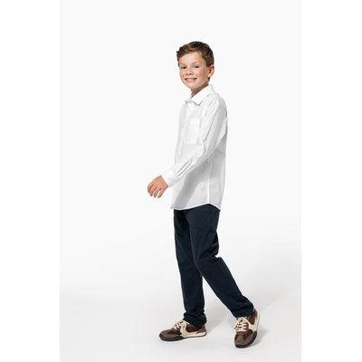 Camisa popelina de manga larga para niños