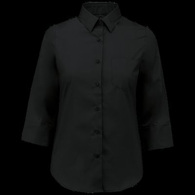 Camisa popelina media manga mujer Black XS