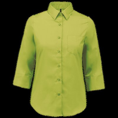Camisa popelina media manga mujer Burnt Lime S