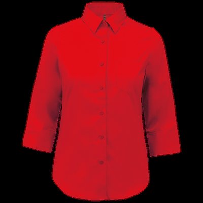Camisa popelina media manga mujer Classic Red XS