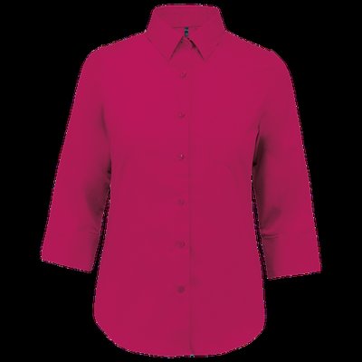 Camisa popelina media manga mujer Fuchsia L
