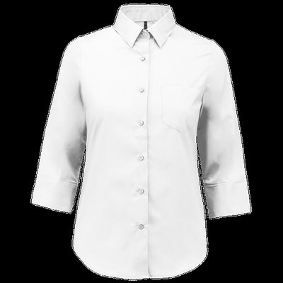 Camisa popelina media manga mujer White XXL
