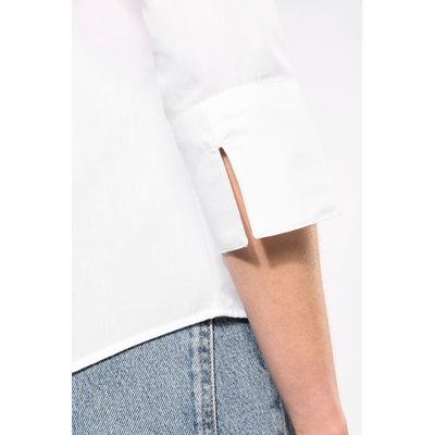 Camisa popelina media manga mujer