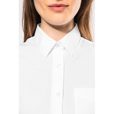 Camisa popelina media manga mujer