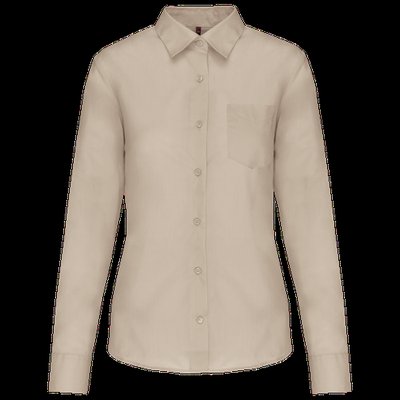 Camisa popelina polialgodón mujer Beige M