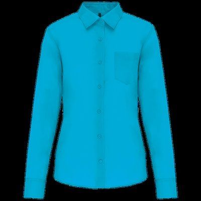 Camisa popelina polialgodón mujer Bright Turquoise M