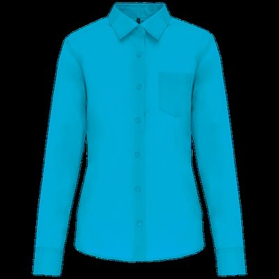 Camisa popelina polialgodón mujer Bright Turquoise S