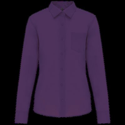 Camisa popelina polialgodón mujer Purple S