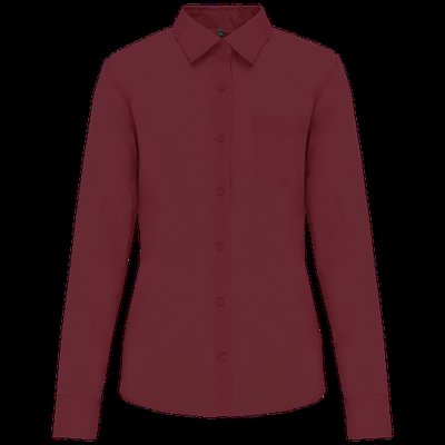 Camisa popelina polialgodón mujer Wine M