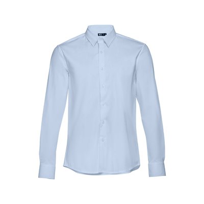 Camisa Popelina Unisex Botones a Juego Azul Claro L