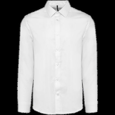 Camisa tejido oxford de manga larga White 3XL