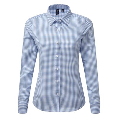 Camisa Vichy cuadros grandes Light Blue / White Xxl