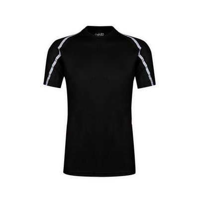 Camiseta Transpirable con Tiras Reflectantes Negro XXL