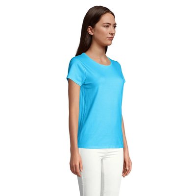 Camiseta Ajustada Algodón Mujer Aqua L