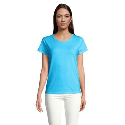 Camiseta Ajustada Algodón Mujer Aqua S