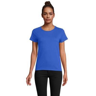 Camiseta Ajustada Algodón Mujer Azul Royal S