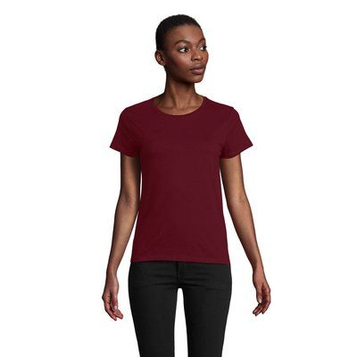 Camiseta Ajustada Algodón Mujer Burgundy Xxl