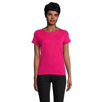 Camiseta Ajustada Algodón Mujer Fuchsia Xxl