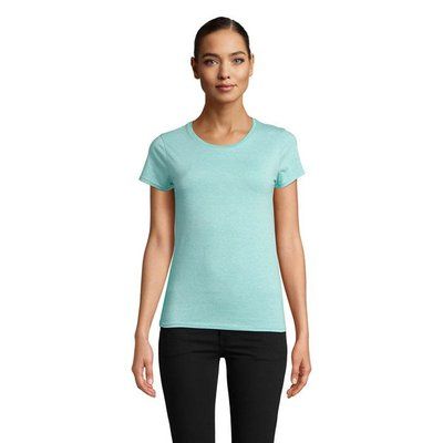 Camiseta Ajustada Algodón Mujer Heather Light Green S