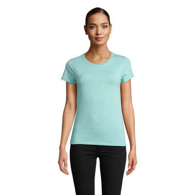Camiseta Ajustada Algodón Mujer Heather Light Green Xxl