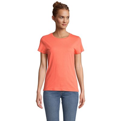 Camiseta Ajustada Algodón Mujer Naranja XXL