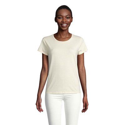 Camiseta Ajustada Algodón Mujer Natural M