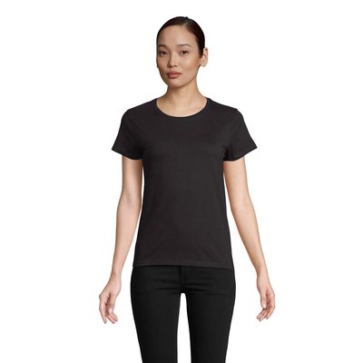 Camiseta Ajustada Algodón Mujer Negro Profundo Xxl