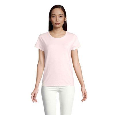 Camiseta Ajustada Algodón Mujer Rosa Pálido Xl