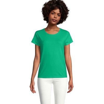 Camiseta Ajustada Algodón Mujer Verde S