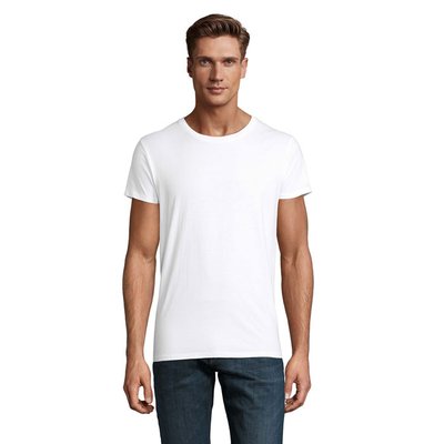 Camiseta ajustada de cuello redondo para hombre Blanco Xxl