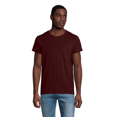 Camiseta ajustada de cuello redondo para hombre Burgundy XS
