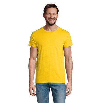 Camiseta ajustada de cuello redondo para hombre Dorado 3XL