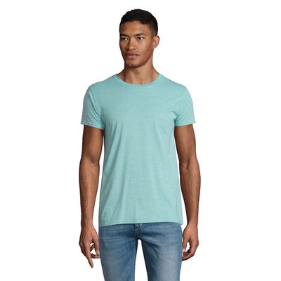 Camiseta ajustada de cuello redondo para hombre Heather Light Green S