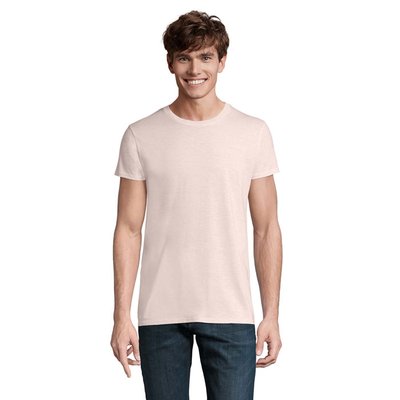 Camiseta ajustada de cuello redondo para hombre Rosa Jaspeado XL