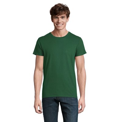 Camiseta ajustada de cuello redondo para hombre Verde Botella Oscuro M