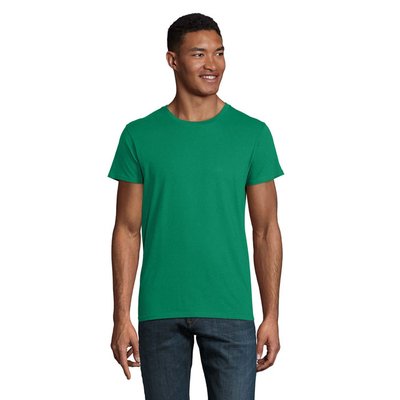 Camiseta ajustada de cuello redondo para hombre Verde Xs