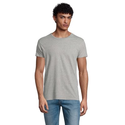 Camiseta Ajustada Hombre 175g Gris Jaspeado L