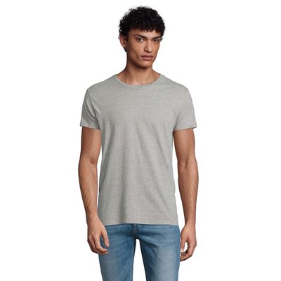 Camiseta Ajustada Hombre 175g Gris Jaspeado Xxl